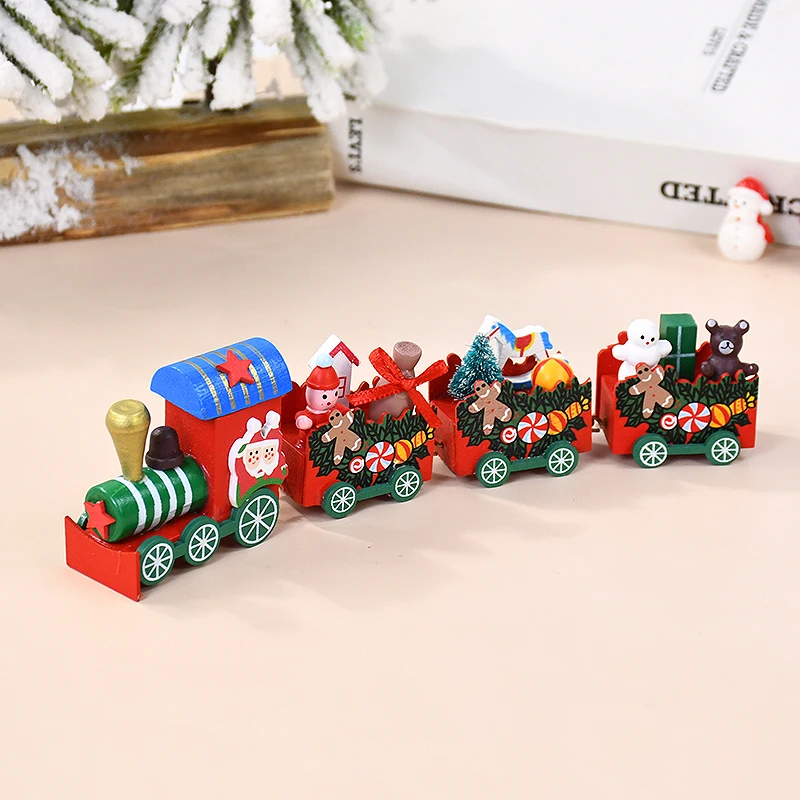 Christmas Wooden Small Train Xmas tree Ornaments kids favors Gift Christmas New Year 2025 Navidad Noel Home Party Decoration