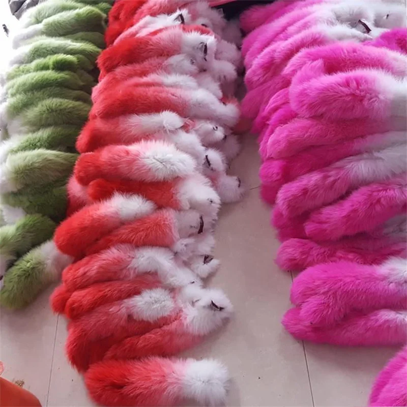 Keychain Hook Clip Plush Fox Fur Tail Keycahin Racoon Tail Keychain Fluffy y2k Keychains for Backpack Bag Charm Accessories
