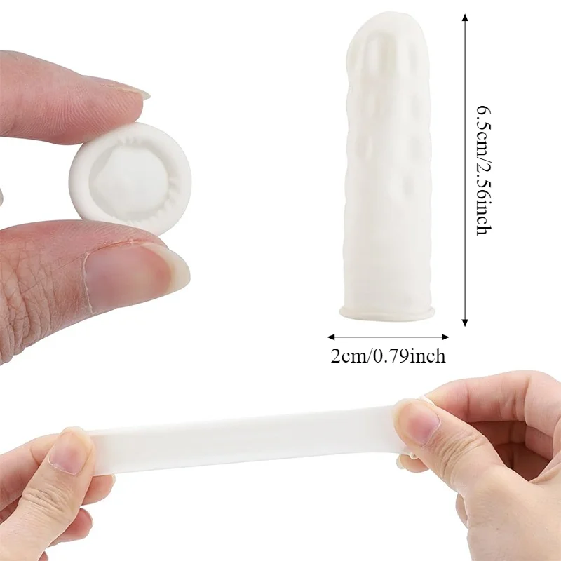 50-200PCS Disposable White Latex Finger Cots Non-Slip Finger Covers for Beauty Hairdressing Tattoo Cleaning Electronics Repair