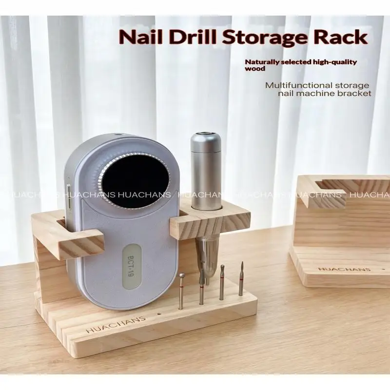 Nagelbohrer-Halter aus Holz, 1 Stück, Langlebiges Maniküre-Werkzeug Aufbewahrungsregal für Heim-DIY, Nagelkunst und Schönheitssalon – Detail 10