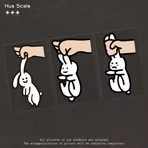 Funny fun grab rabbit shape reflective car stickers waterproof motorbike body decorative stickers accessories