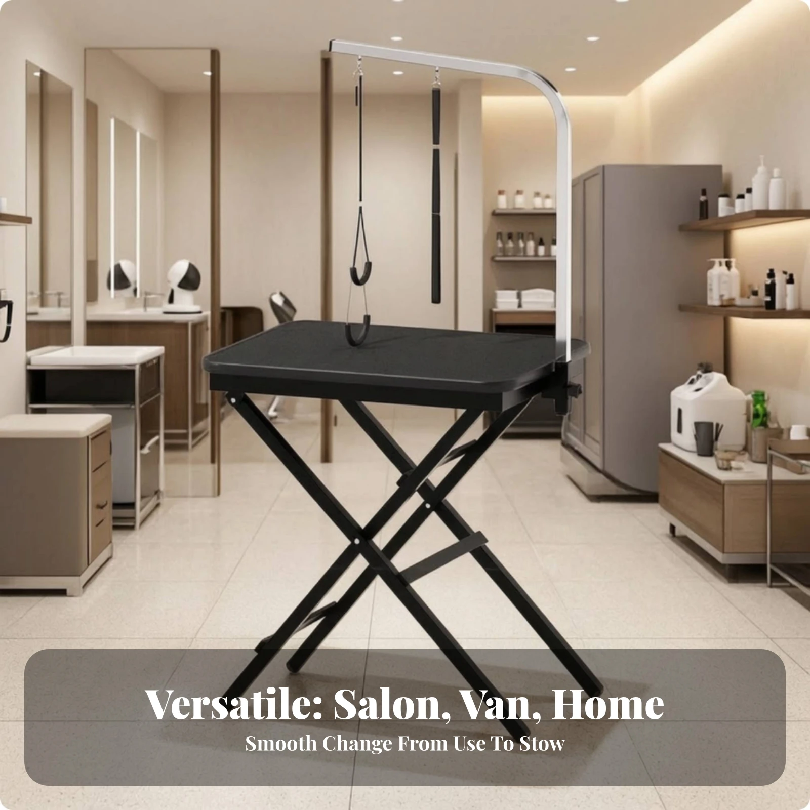 Grooming Table with Arm Adjustable Dog Grooming Table Heavy-Duty Grippy for Home, Salon