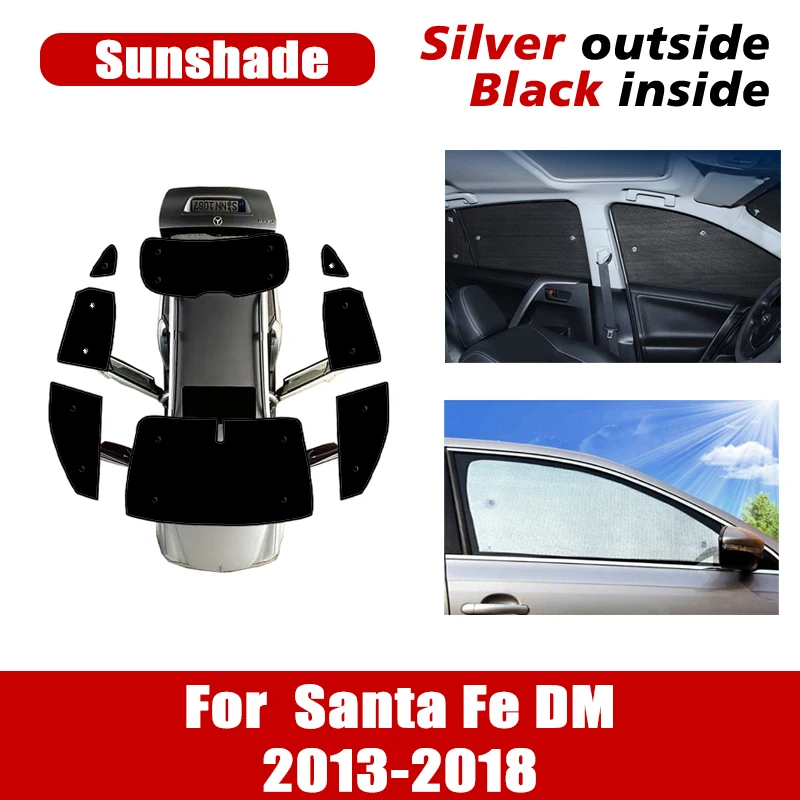 

For Hyundai Santa Fe DM 2013 Accessories 2014~2018 Car Sunshade Sun Protection Windshield Side Window Anti-UV Visors Accessories