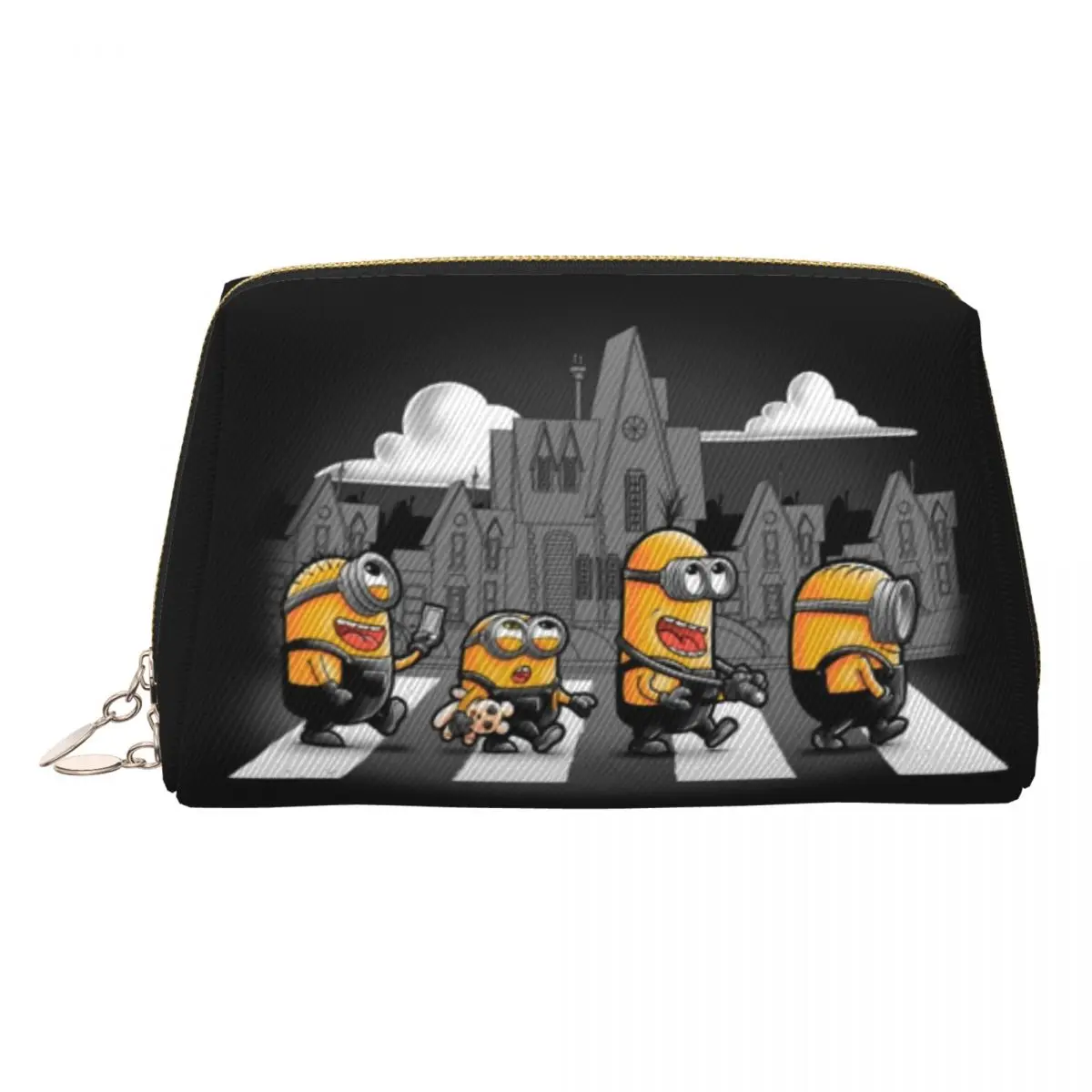 

Custom M-Miniones Road Essential Cartoon Toiletry Bag Women Cosmetic Makeup Organizer Lady Beauty Storage Dopp Kit Box