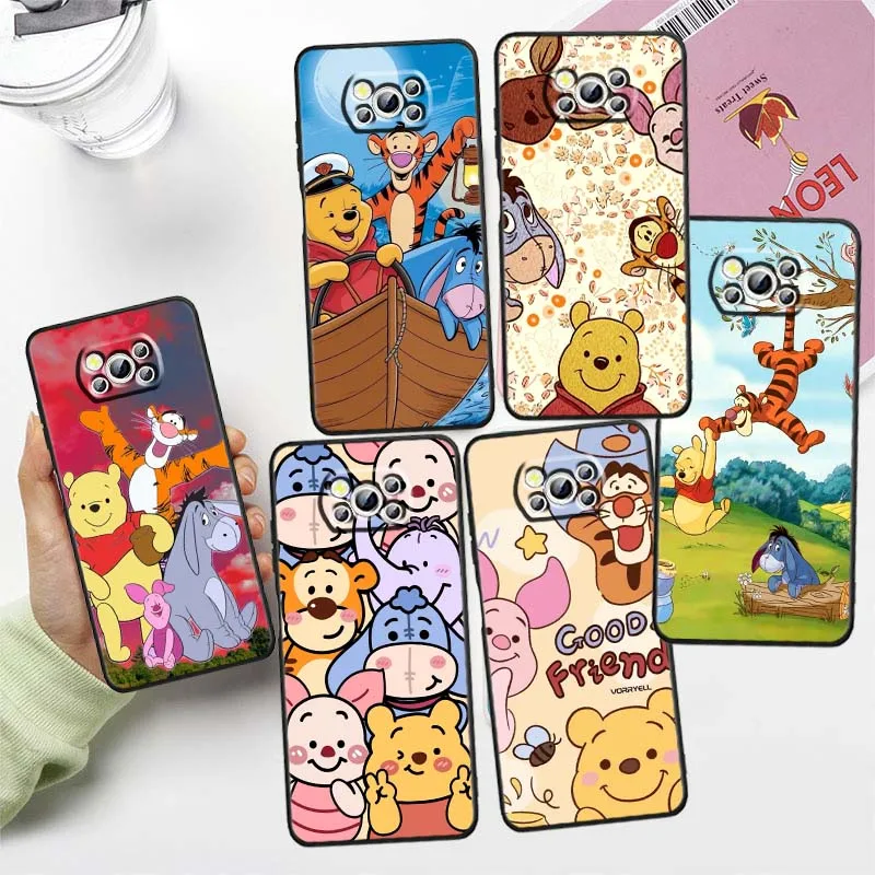 

Disney Winnie the Pooh For Xiaomi Mi Poco F3 F4 F5 F6 X3 X4 X5 X6 X7 M3 M4 M5 M6 M7 GT Pro 5G Black Cover