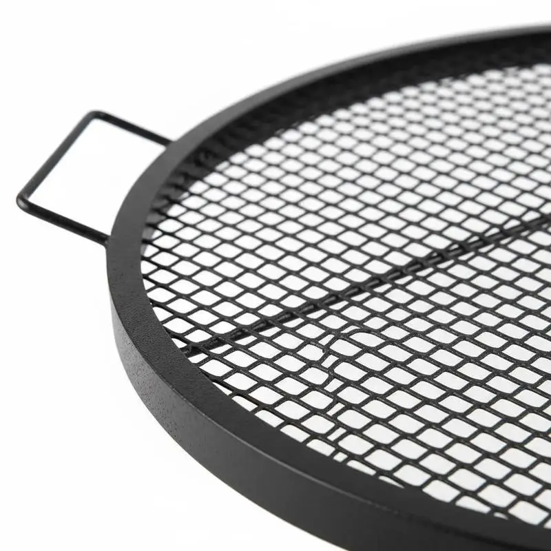 Black Round Cooking Grid 36 Inch For Campfire Party Gathering Heavy Duty Steel Support X Wire Handle Portable Camping Cookware Outdoor Backyard Picnic BBQ Accessory High Capacity Grill Surface Metal Mesh Replacement Outdoor Culinary Tool view 4