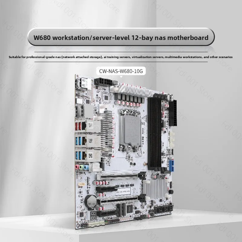 W680 12 Bay 10GbE NAS Motherboard DDR5 ECC M.2 for Synology