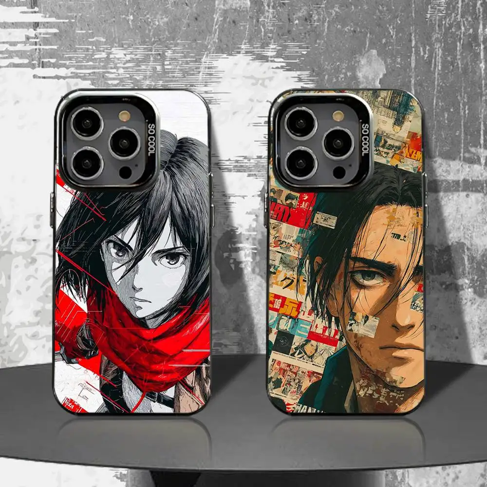

Mikasa Ackerman A-Attack Phone Case For iPhone 16,15,14,13,12,11,Pro,XS,Max,Plus,Mini,SE4,E Black Matte Shockproof Cover