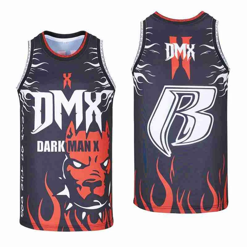 Bg Basketball Jerseys Dark Man X Dmx Jersey Sewing Embroidery Cheap Outdoor Sports High-quality Black Red 2023 New Summer