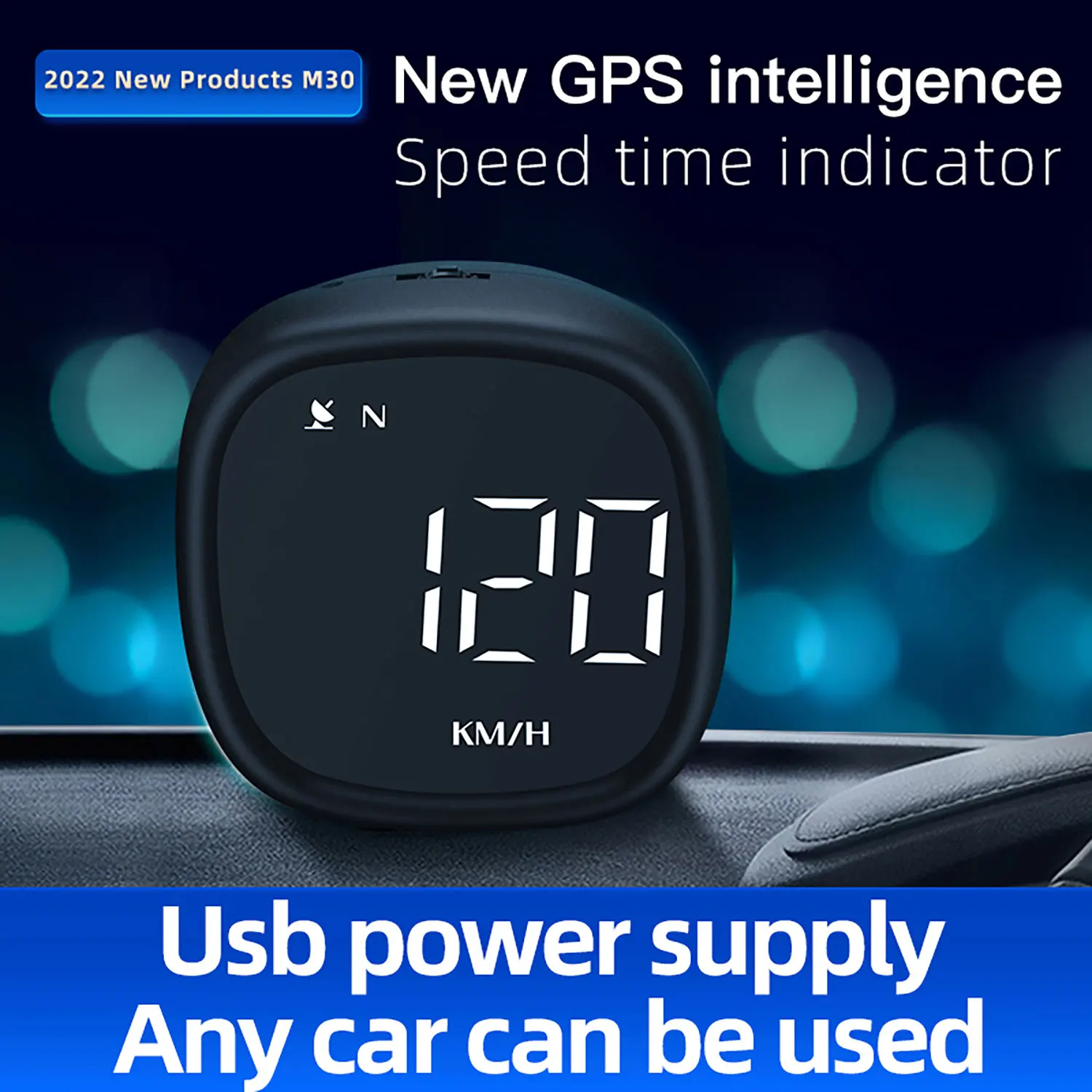 LONLINK Car GPS HUD M30 Head Up Display Digital Speedometer On Board Computer GPS Compass LCD Display Speed Warm Reminder