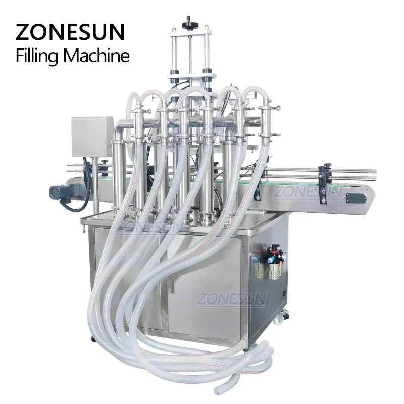 ZONESUN ZS-YT6T-6Y Mesin Pengisi Otomatis Garis Pengisi Botol Air Deterjen Sabun Jus Buah Pneumatik