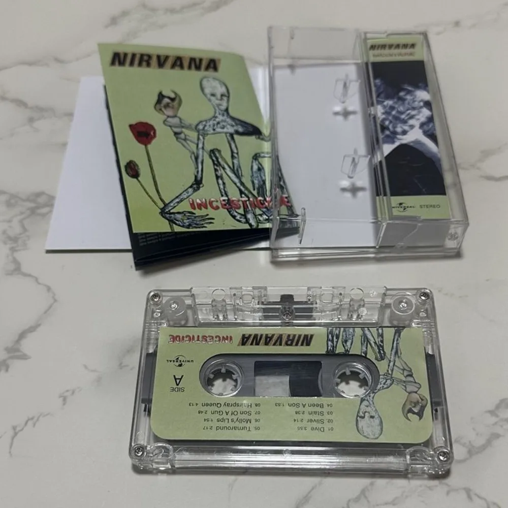 Nirvana Grunge Rock Music Cassette Tape Vintage Style Audio Tape Brand New Sealed for Collection and Home Playback