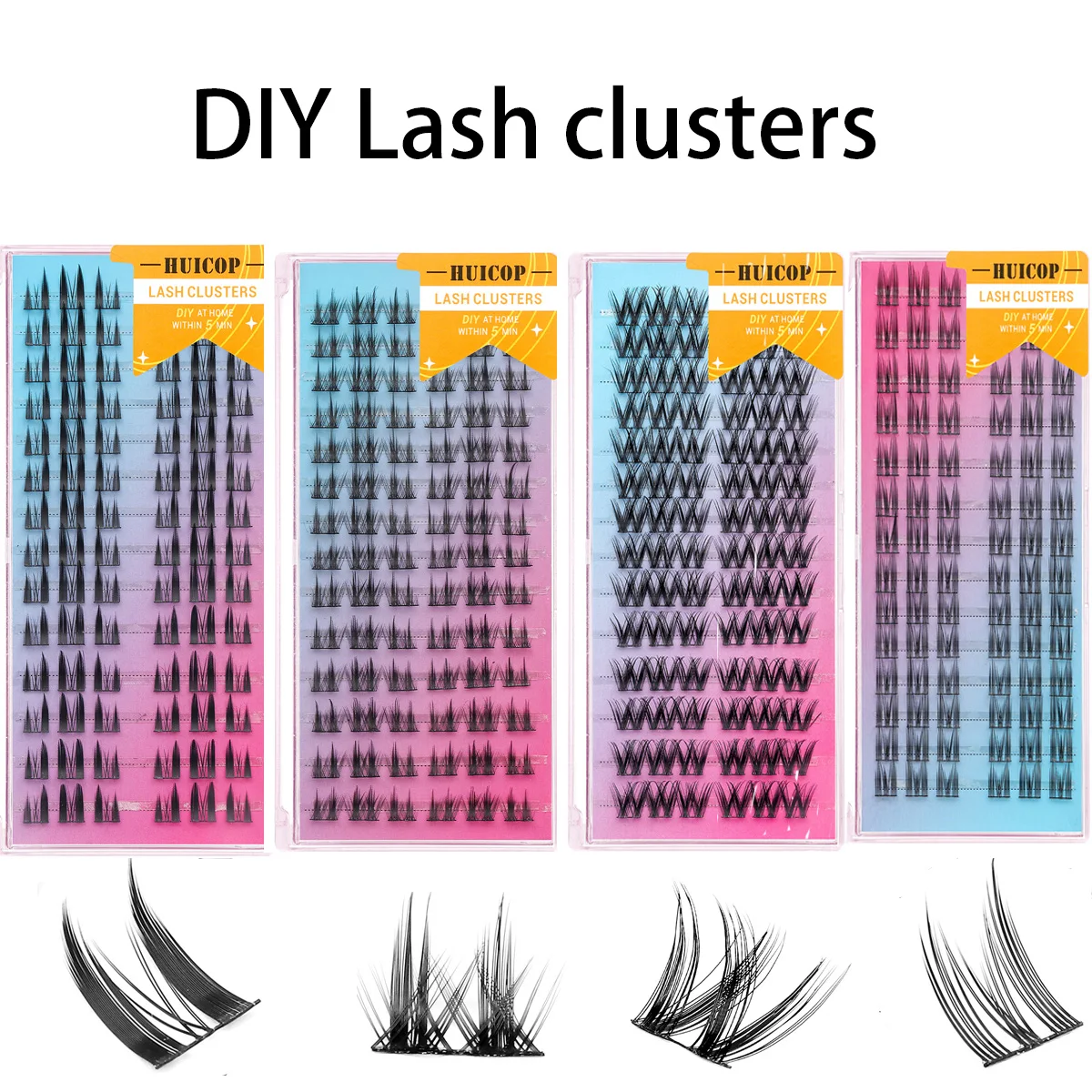 DIY Newbie Individual Volume Eyelash Clusters Waterproof Strong Hold reusable Personal Eye Lash Eyelash Extension Natural Eyelas