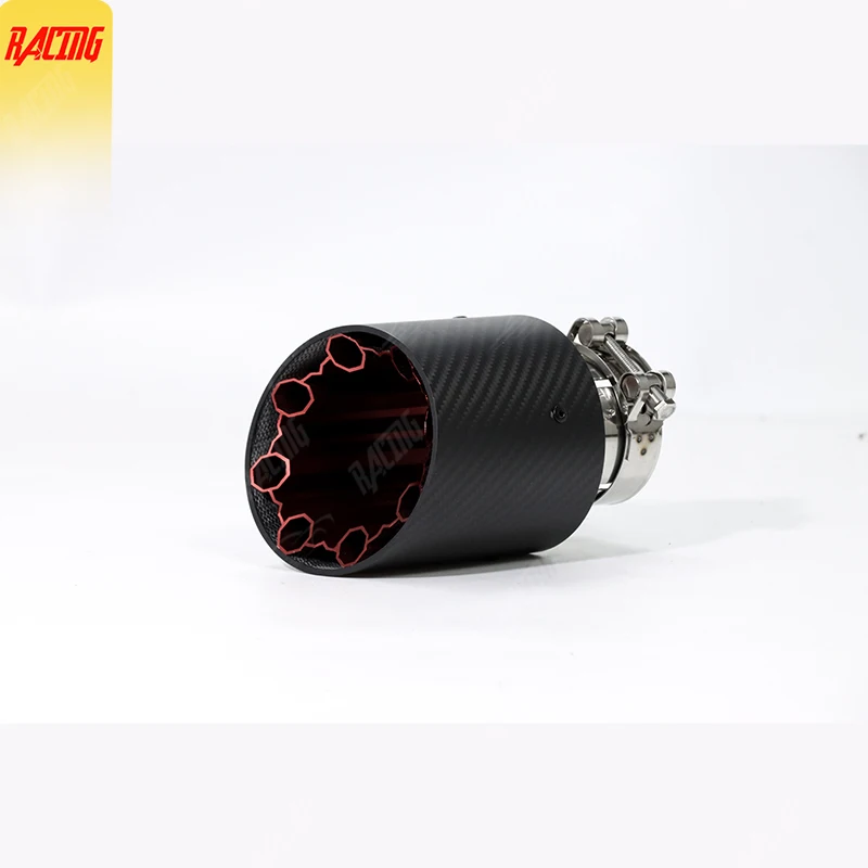 

New Style Matte Carbon Fiber 101mm Outlet Exhaust Tip Muffler System For Modified Universal Suitable Car Accessories Nozzle