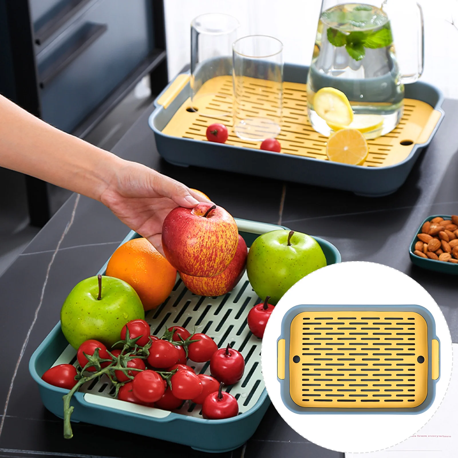 1 Pc Drain Tray Plastic Dish Drainer Dryer Tray Water Filter Tray Cup Drain Tray Kitchen Cutlery Filter Dishes Bowl Drain Board