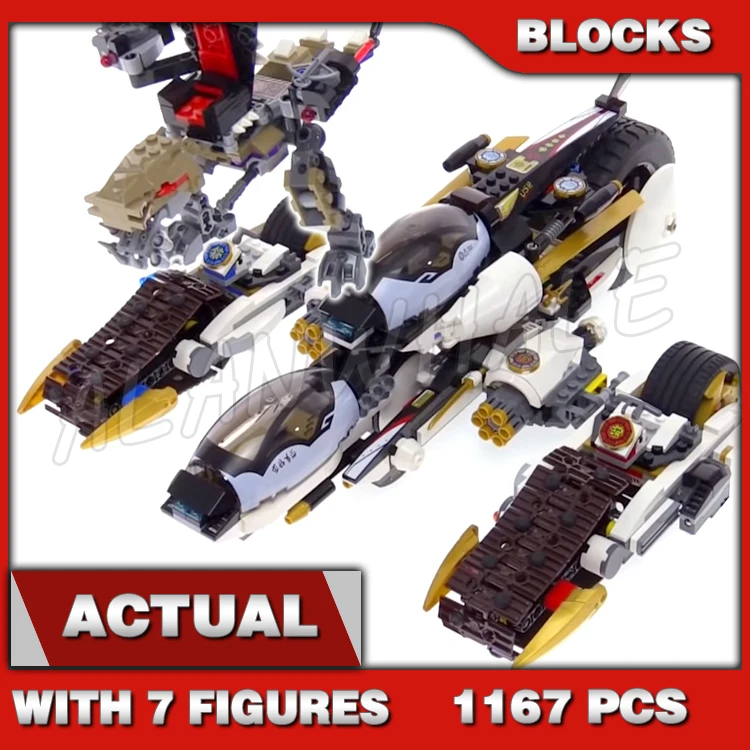 

1167pcs Shinobi Ultra Stealth Raider Desert Tank Detachable Helijet Tread Bikes 10529 Building Blocks toys Compatible with Model
