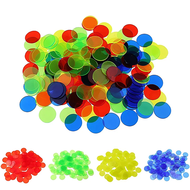 100/200 Uds. Chip de conteo redondo de 19mm fichas de póker Multicolor para juego de mesa de Bingo marcadores de juego de cartas accesorios de fichas de enseñanza de conteo ZYF