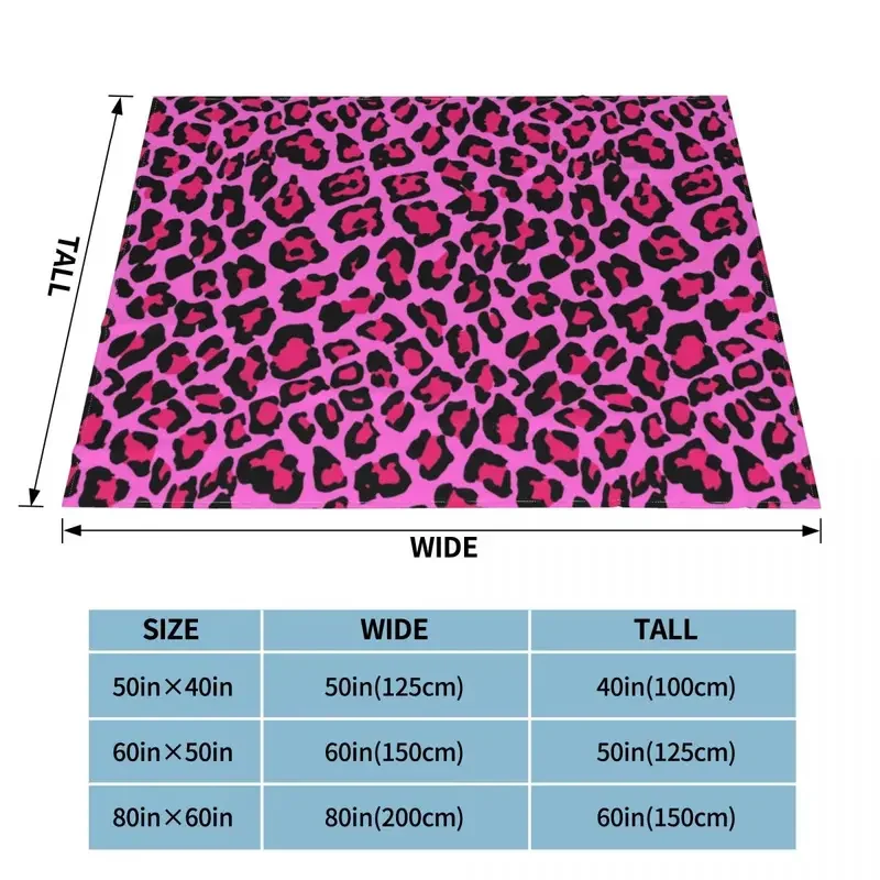 Coperte con stampa leopardata rosa caldo cheetah animal spot flanella divertente coperta morbida per la decorazione domestica