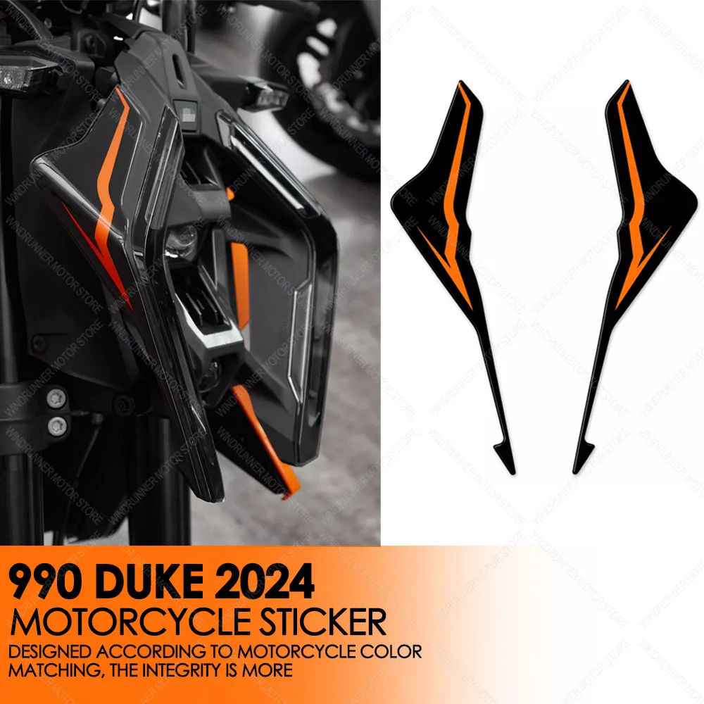 

Motorcycle Accessories Motorcycle Headlights on Both Sides Sticker Protector 3D Resin Sticker For 990 Duke 990Duke 2024