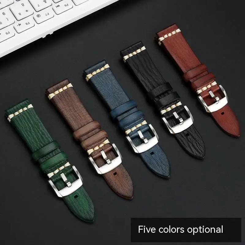 Vintage Leather Watch Strap For Mido TV Series M049.526 Genuine Leather Watch Band Soft And Comfortable Bracelet 22mm For Men