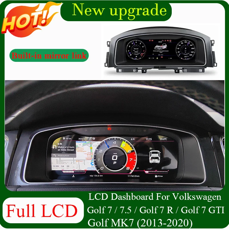 

HDMI Digital cluster Full LCD virtual cockpit instrument panel speedomete Dashboard For VW Golf 7 7.5 Golf 7 GTI GPS Navi