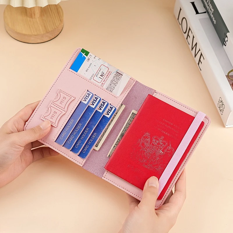 Fashion PU Strap Passport Wallets Women Men Passport Holder Case Ticket Holder ID Card Holder Passport Covers Travel Accessories