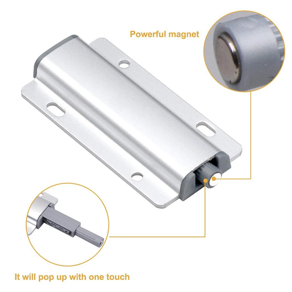 Push To Open Door Catch, Soft Door Closing, Complete Door Closing, Easy Installation, Suitable for Cabinets and Drawers