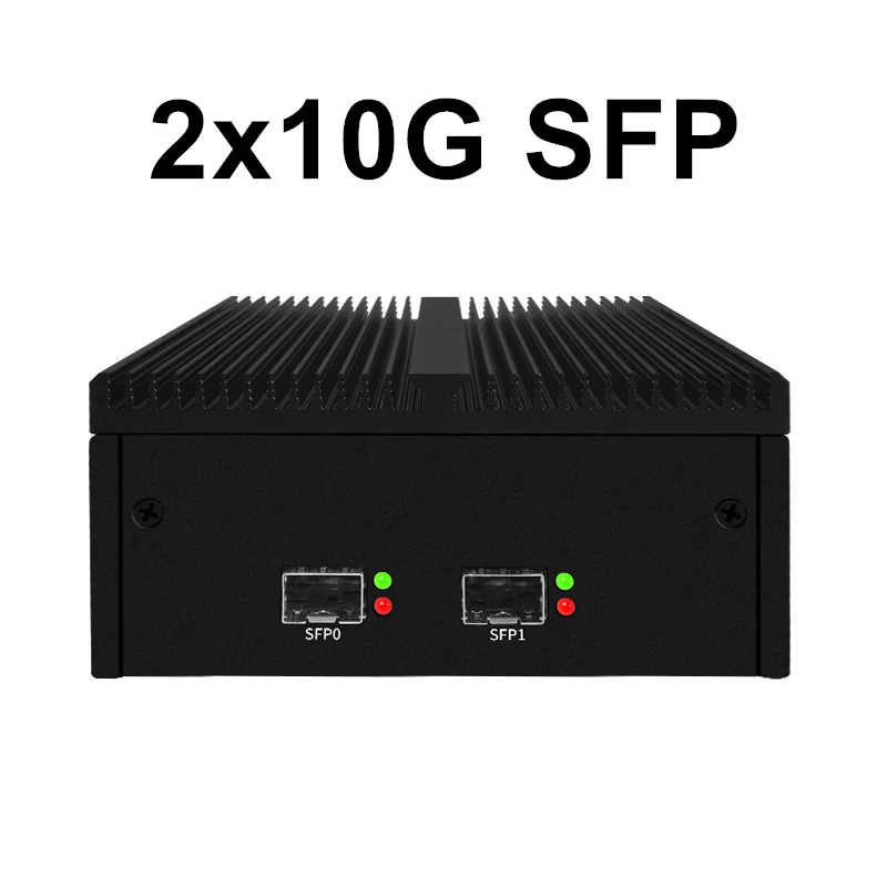 H10 Soft Router Mini Computer Industriale N100 N150 2*2.5G 2*10G/4*10G SFP + 12V-24V Ampia Ingresso Tensione Supporto TPM GPIO