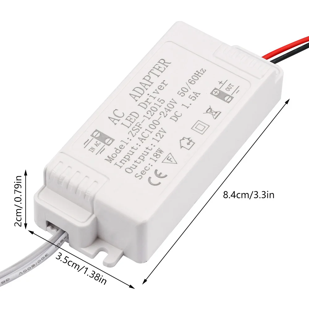 12W 24W 36W 60W LED Driver Power Supply AC220 to 12V 1A 2A 3A 5A Power Supply Control Lighting Transformers For LED Light Strip