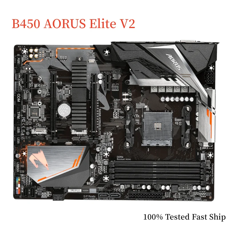 

For Gigabyte B450 AORUS Elite V2 Motherboard B450 128GB Socket AM4 DDR4 ATX Mainboard 100% Tested Fast Ship