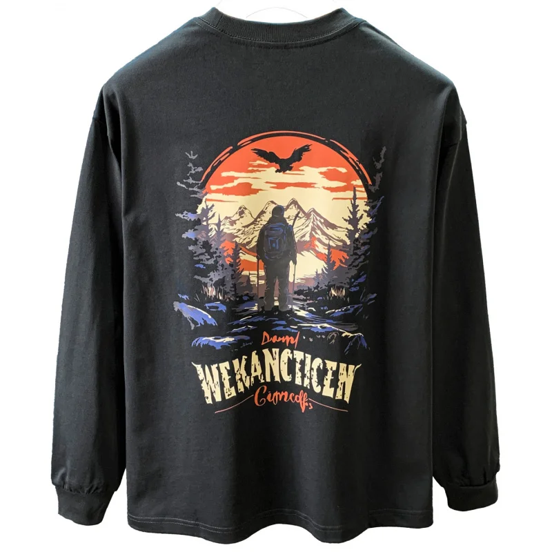 

Высококачественная мужская рубашка с длинным рукавом2025Новогодний пуловер с круглым вырезом Базовая рубашка Большие размеры Свободный топ