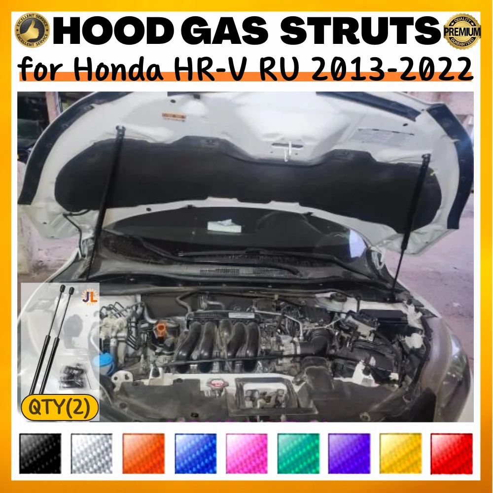 Qty(2) Hood Struts for Honda HR-V/XR-V/Vezel RU 2013-2022 Front Bonnet Modify Gas Springs Shock Absorber Lift Supports Dampers
