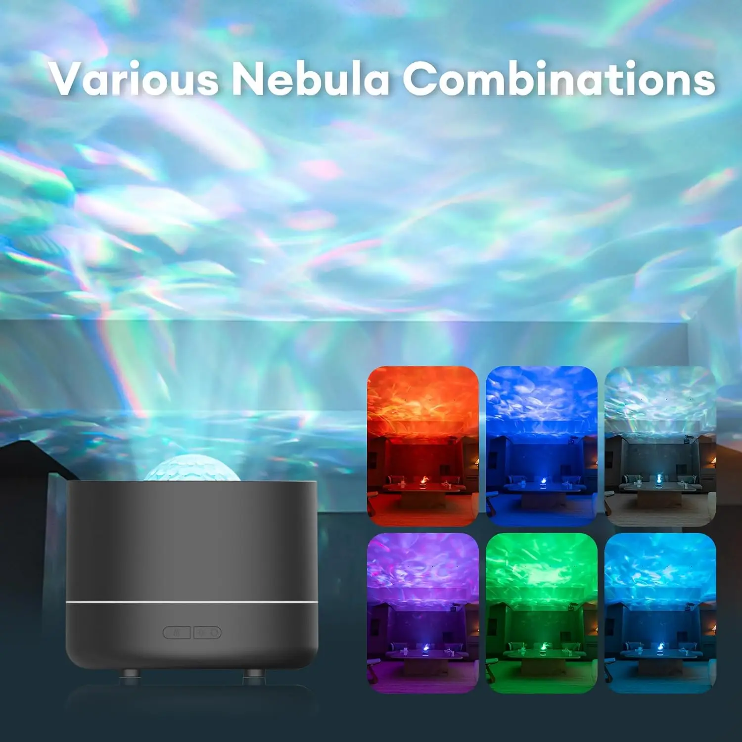 2 In 1 Aromatherapy Diffuser Starry Sky Projection Light 200ml Essential Oil Diffuser Colorful Light Cool Mist Humidifier