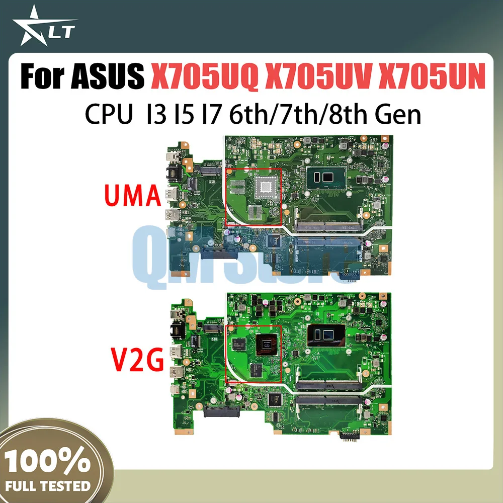 

X705UQ Mainboard For ASUS X705UV X705UN X705UB X705UVP X705UF X705UNR Laptop Motherboard 4415U I3 I5 I7 6th 7th 8th Gen CPU