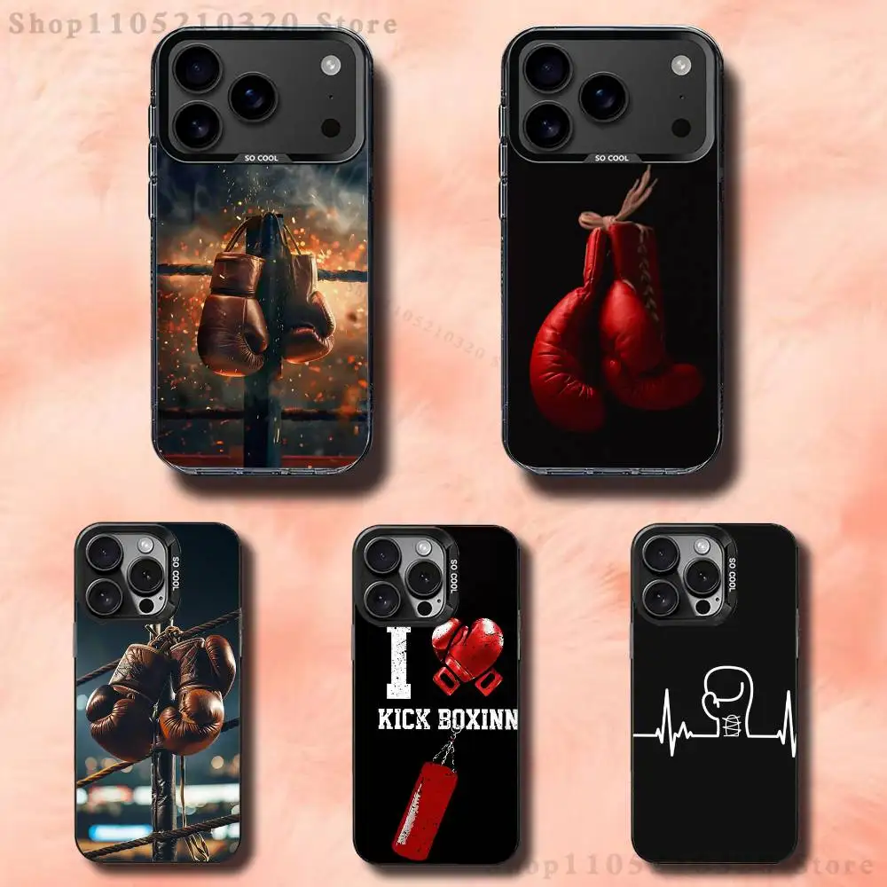 

Boxing Gloves Exercise Phone Case For iPhone 17,16,15,14,13,12,11,Pro,Max,Plus,E,Air,Mini Black Tpu Cover
