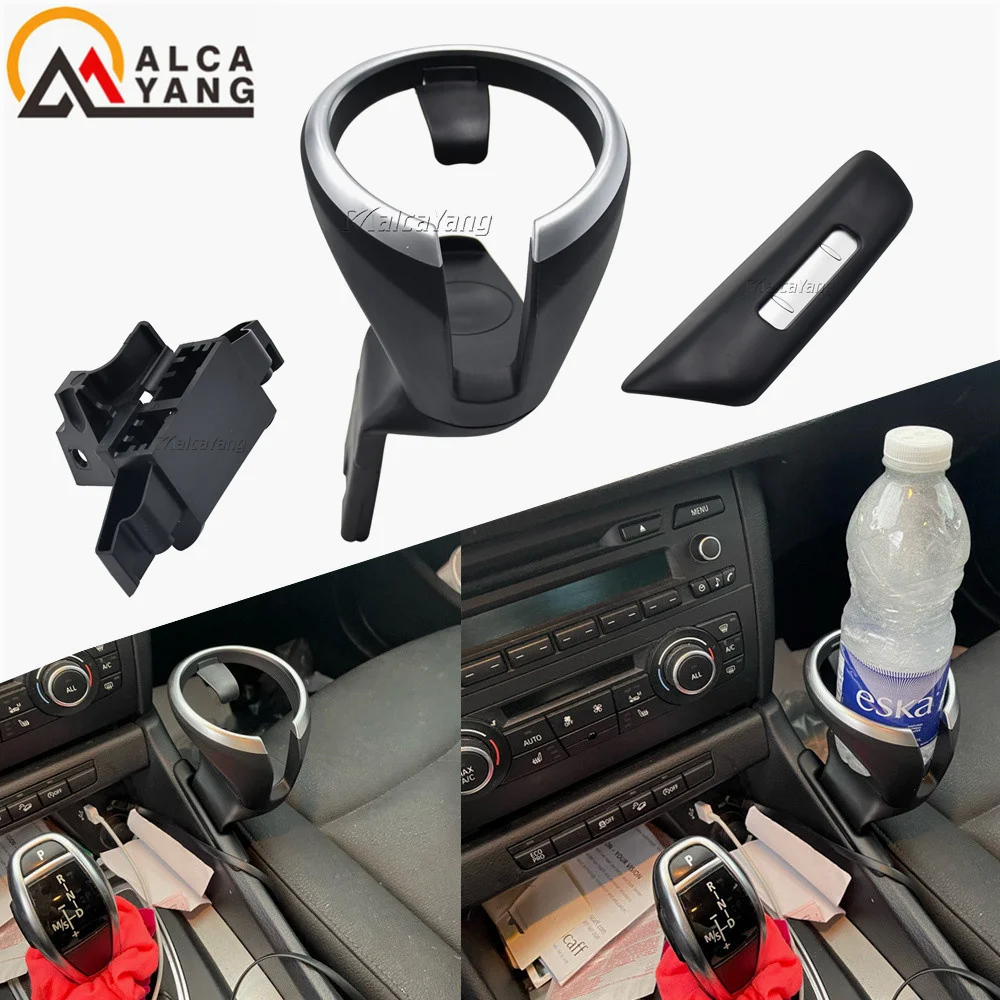 Set Car Dash Mounted Console Cup Holder Front Retractable Drinks Holder For BMW 135i 128i X1 E82 E84 E81 E87N car styling