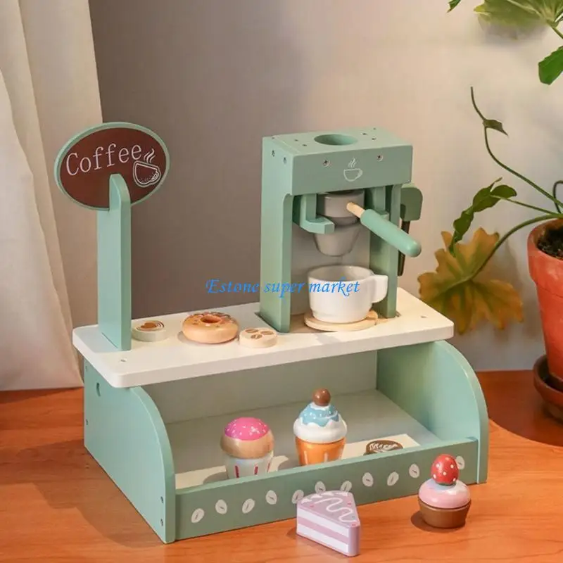 090B ครัวเล่นร้านกาแฟของเล่น Cupcake เด็กเล่นบทบาทชุดของขวัญวันเกิด Fine Motor Skill ของเล่น