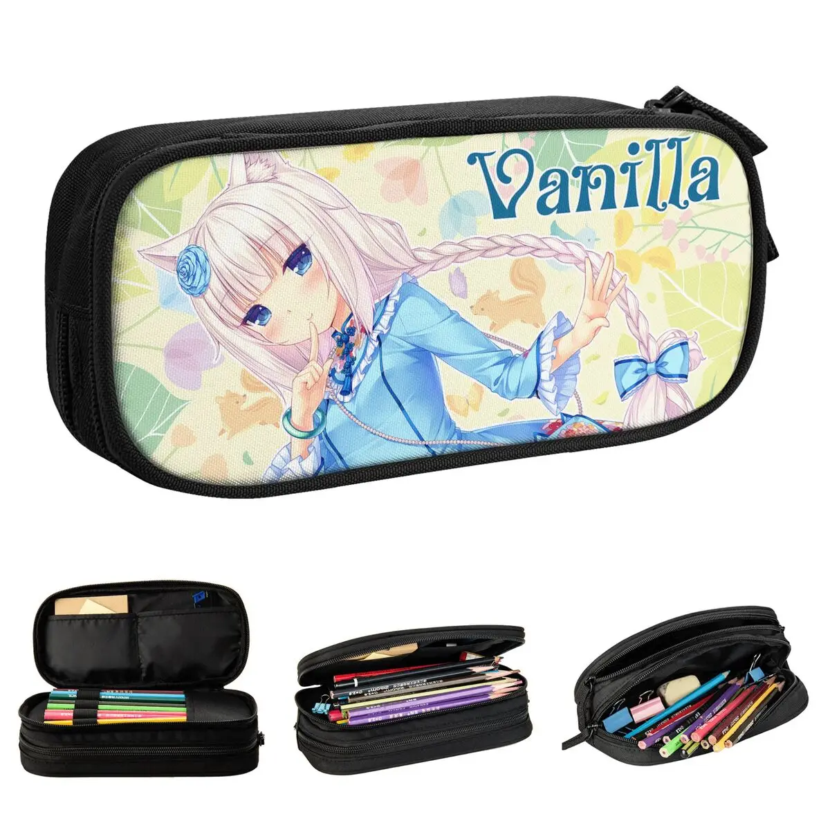 baunilha-sexy-gir-lapis-casos-classico-anime-japones-nekopara-caneta-titular-saco-estudante-grande-armazenamento-escritorio-ziper-lapis-bolsa