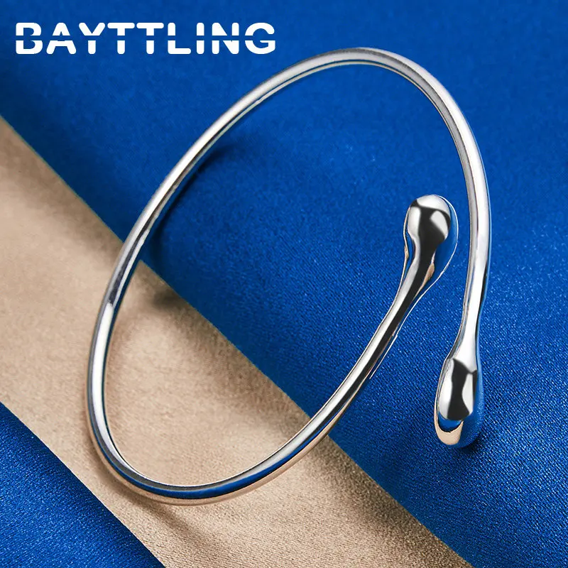 

Fashion 925 Sterling Silver Fine Water Drop Woman Bracelet Bangle For Woman Wedding Engagement Gift Accessories Jewelry