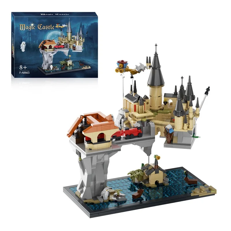 

MOC Science Fiction Movie Magic Castle Model Building Blocks Miniature Hogwarts Castle Magic School Brick Toy Children's Gift