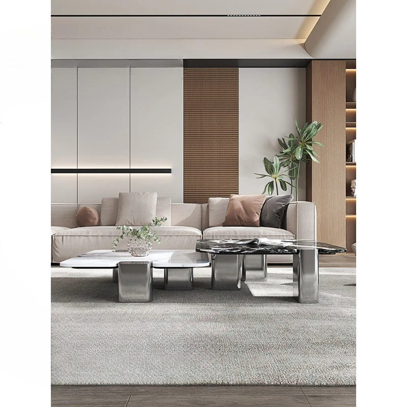 

Italian minimalist home living room marble coffee table