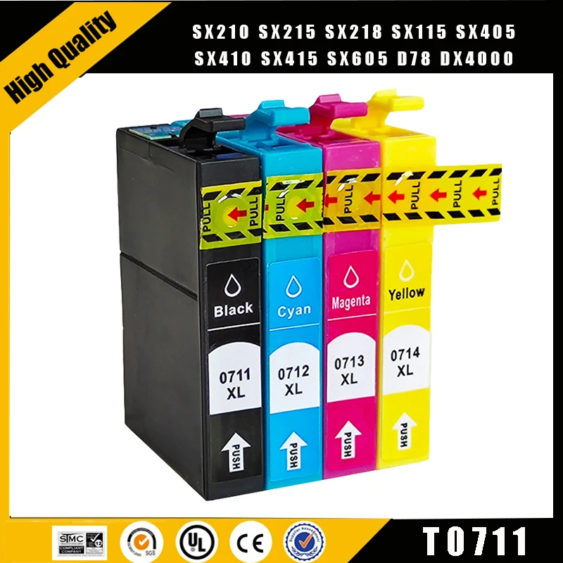 einkshop T0711 ink cartridge for Epson Stylus SX110 SX215 SX218 SX400 SX405 SX410 SX415 SX510W SX515W DX7400 printer