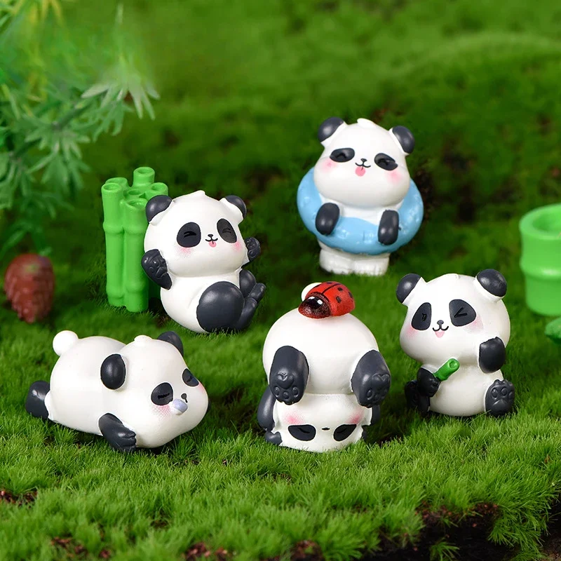 Creative Panda Ornaments Simulation Bamboo Shoots and Poles Workmanship Kawaii Beauty Model Workmanship Beauty Model for Kids