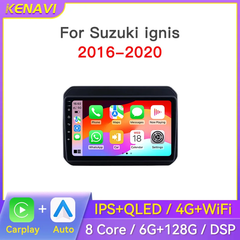 2Din Car Stereo Radio For Suzuki Ignis 2016 2017 2018 2019 2020 Multimedia Player GPS Navi Carplay Android Auto Head Unit Screen