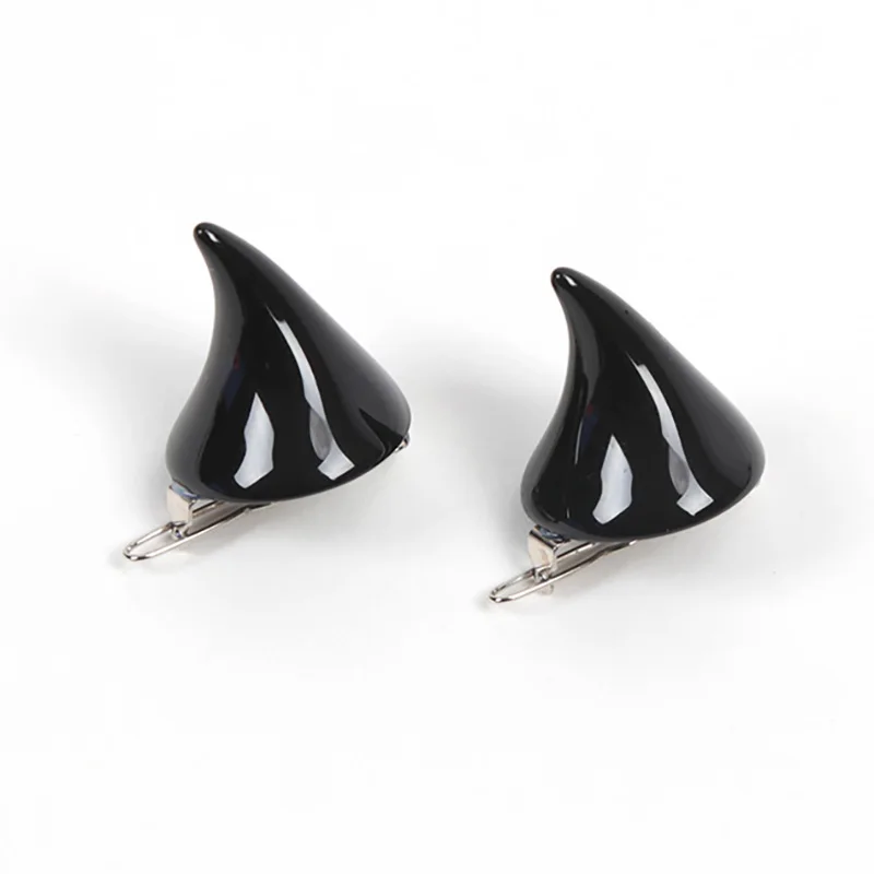 Mädchen Cosplay Haarspangen Zubehör 2 Stück Kleine Dämonen-Ochsen-Hörner Haarnadeln Niedliche Gothic Haarspangen Kostüm-Clips Party Frauen Halloween – Detail 5
