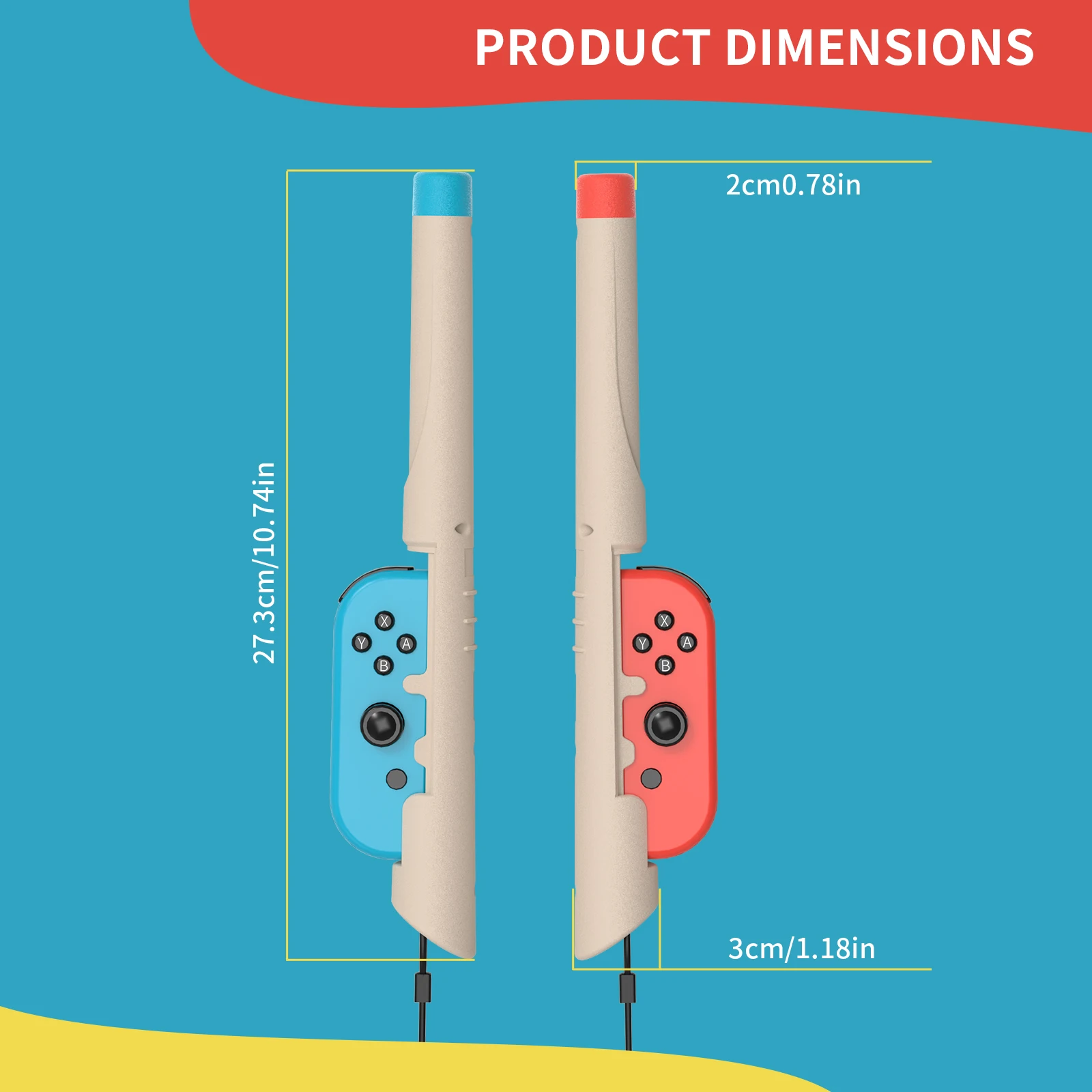 2pcs Set For Switch Drumstick Handle Grip Switch Game Console Game Drumstick Handle Drumsticks