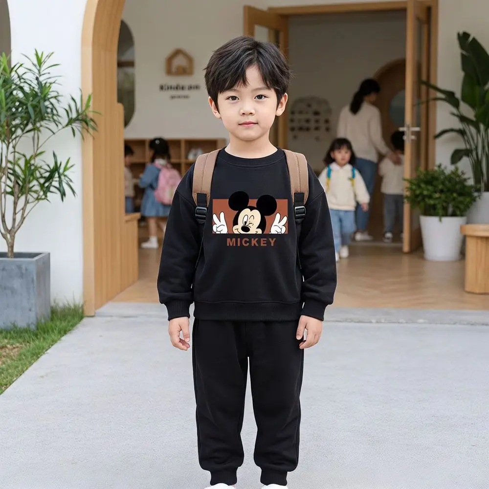 Frühling Herbst Jungen Freizeit-Sweatshirt-Sets Kinder O-Ausschnitt Oberteile und Sporthosen 2-teilige Sets Bequeme Outdoor-Kleidung für Kinder – Detail 8