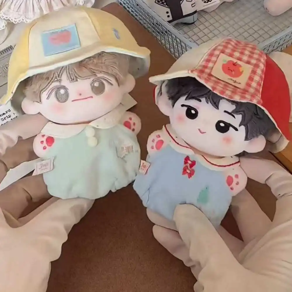 

10cm Doll Clothes Funny Plush Mini Cartoon Romper Hat Pajamas Doll Accessories Replacement Outfit Miniature Crawling Suit