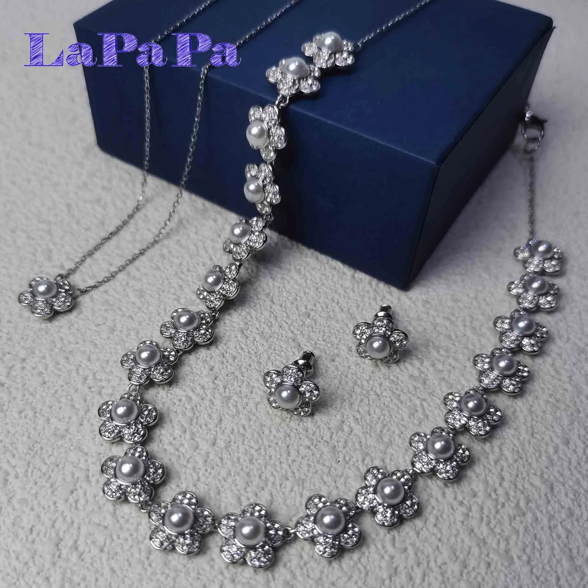 Conjunto de Joyería Fina de Cristal Rosa Deslumbrante, Nueva Tendencia 2026, Collar, Aretes, Pulsera y Anillo Apilable de Cristal Verde de Lujo para Mujer