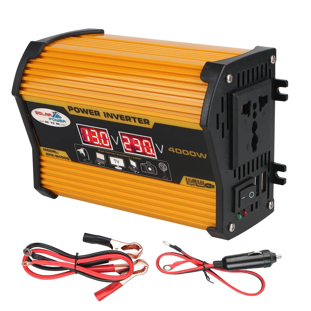 4000W Portable Universal Adapter Inverter LED Digital Power Inverter Car Inverter 12v 220v Voltage Converter